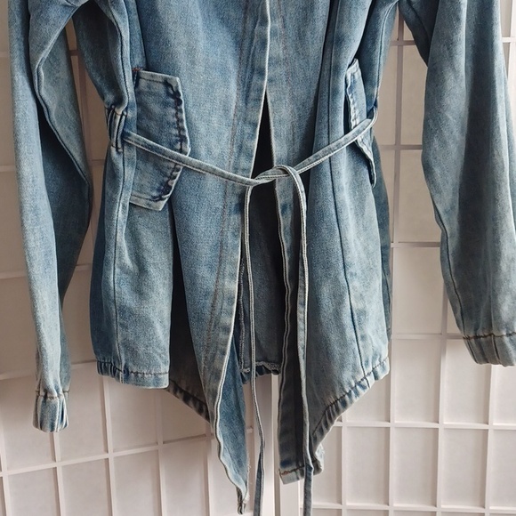 Denim Casual Parka Jacket With Hoodie - Picture 3 of 14